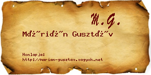 Márián Gusztáv névjegykártya